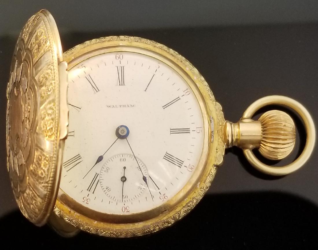 Designer Antique 14k Yellow Gold Waltham Pocket Watch (1 of 11)