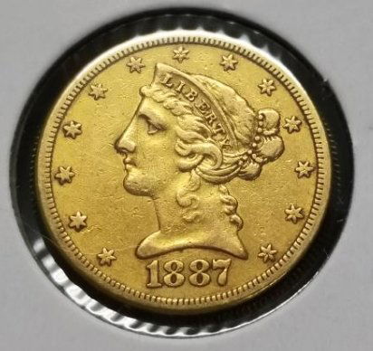 1887-S $5 Dollar Liberty Gold Half Eagle Gold Coin (1 of 4)