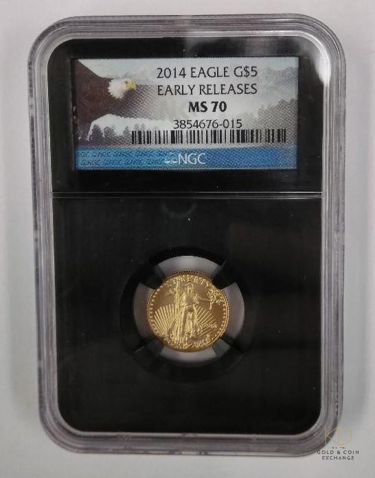 2014 1/10 oz $5 American Gold Eagle - NGC MS70 (1 of 4)