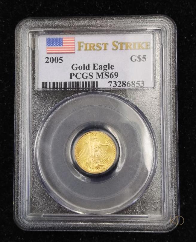 2005 G$5 1/10 oz Gold Eagle First Strike PCGS MS-69 (1 of 4)