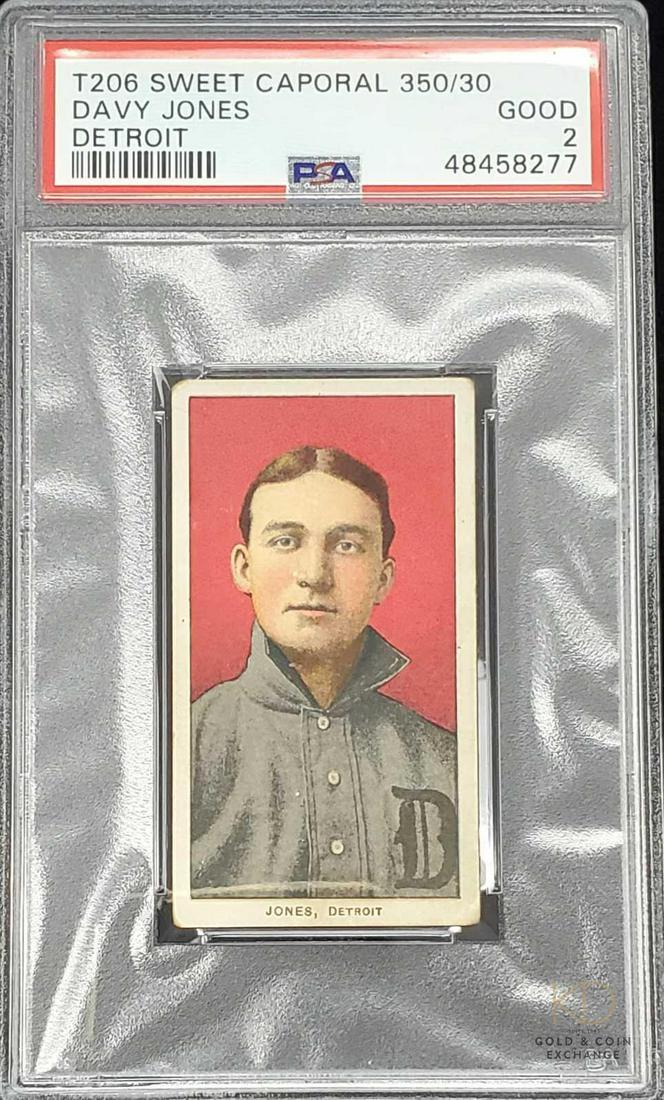 T206 Sweet Caporal 350/30 Davy Jones PSA Good-2 (1 of 2)