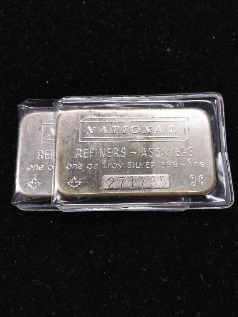 Lot of (2) "National" 1 oz .999 Pure Silver (Random) (1 of 1)