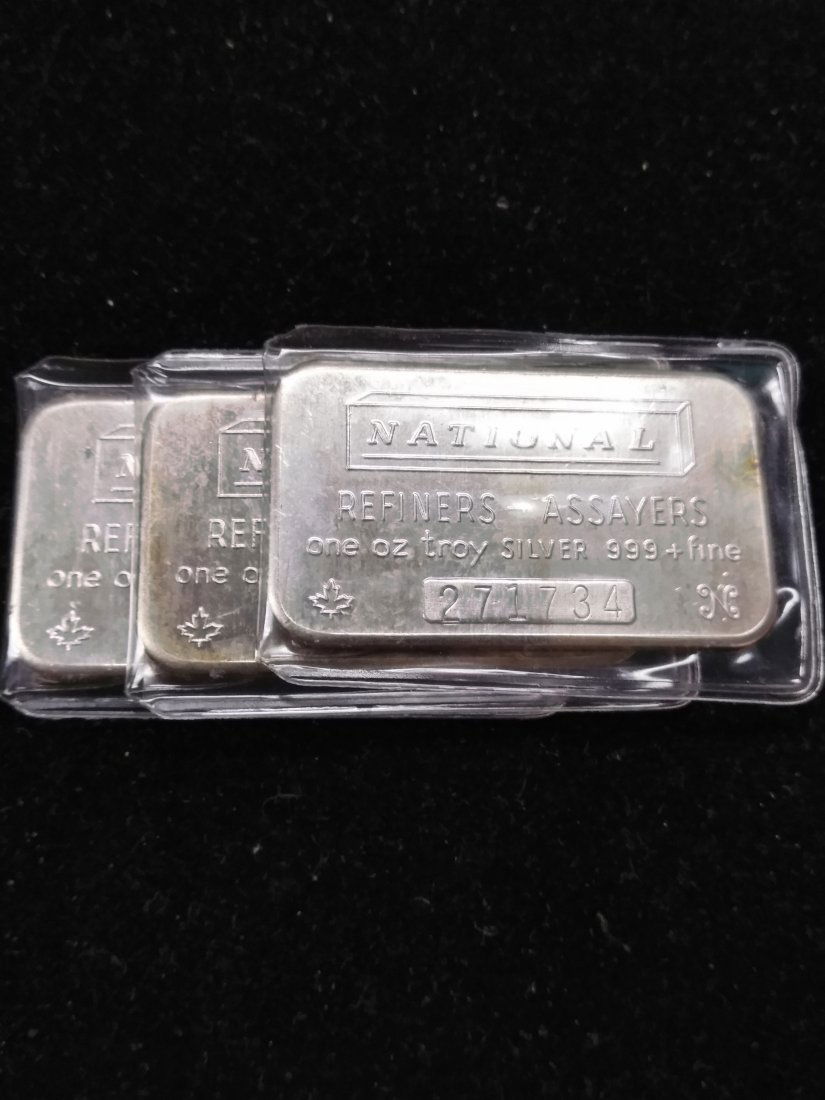 Lot of (3) "National" 1 oz .999 Pure Silver (Random) (1 of 1)