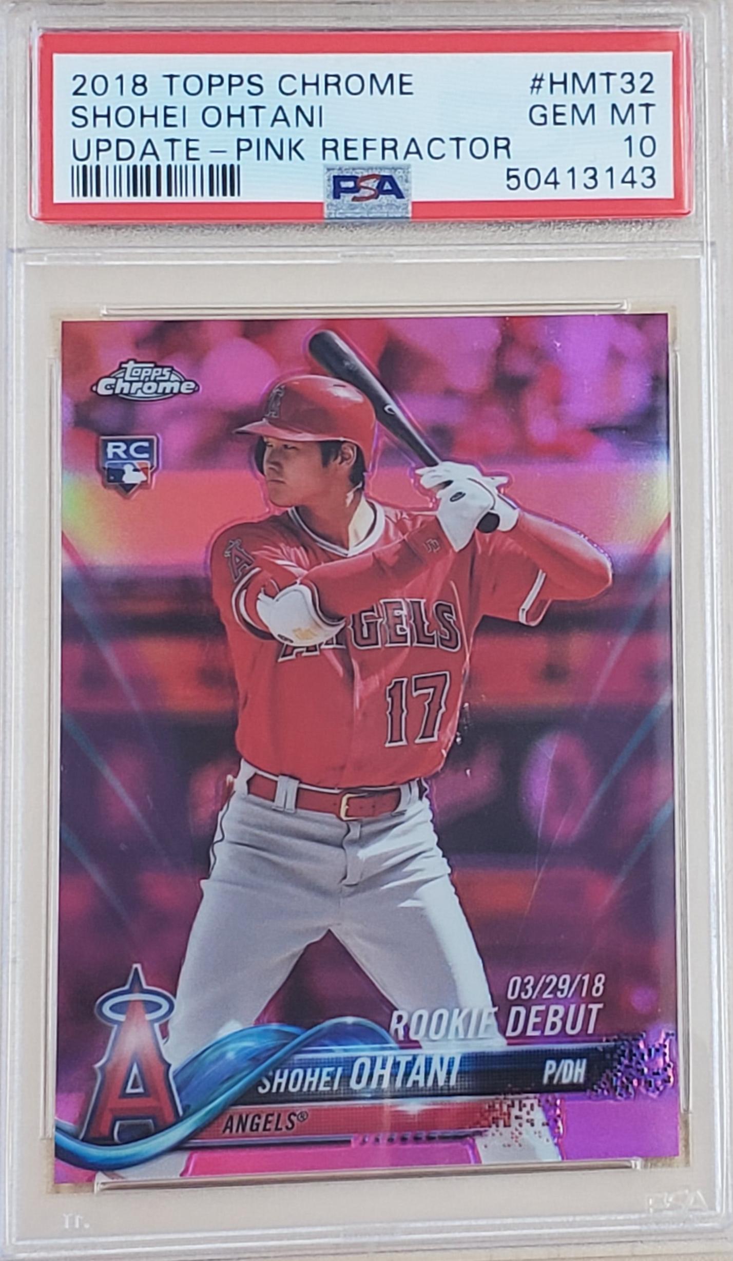 2018 Topps Chrome Update Pink HMT32 Shohei Ohtani PSA10 (1 of 2)