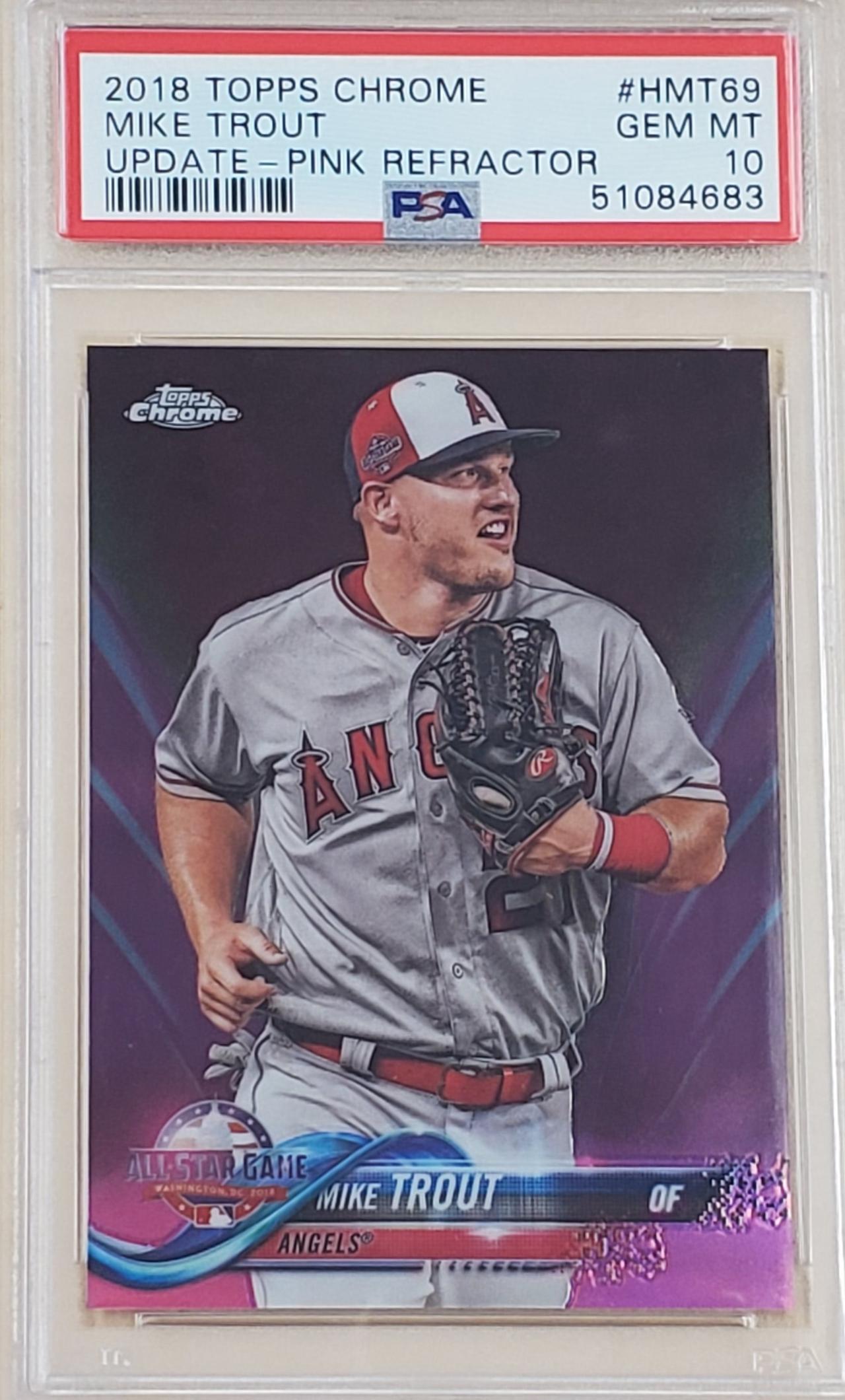 2018 Topps Chrome Update #HMT69 Mike Trout Pink PSA-10 (1 of 2)