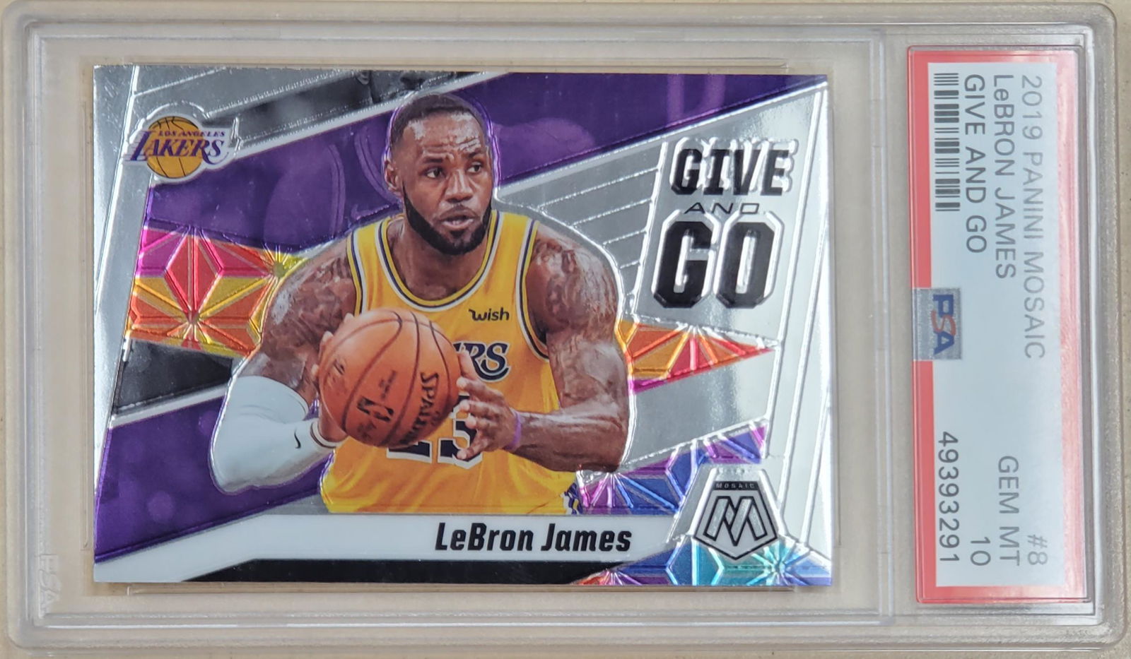 2019 Panini Mosaic Lebron James Give and Go #8 PSA-10 (1 of 2)