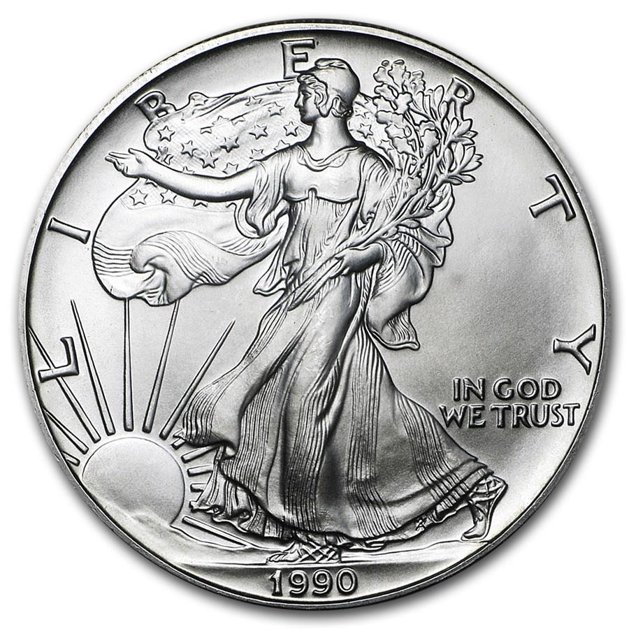 1990 1 oz American Silver Eagle BU (1 of 2)