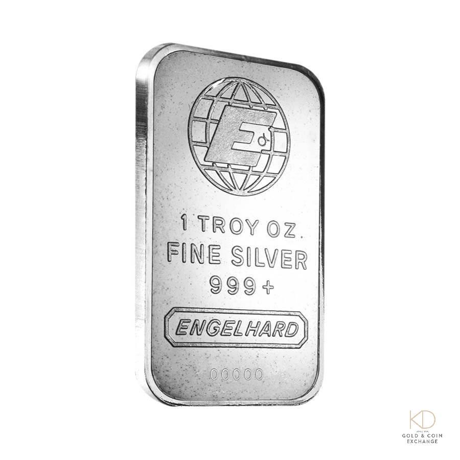 One 1 ozt Engelhard 999 Silver Bar (Random) E-Globe (1 of 2)