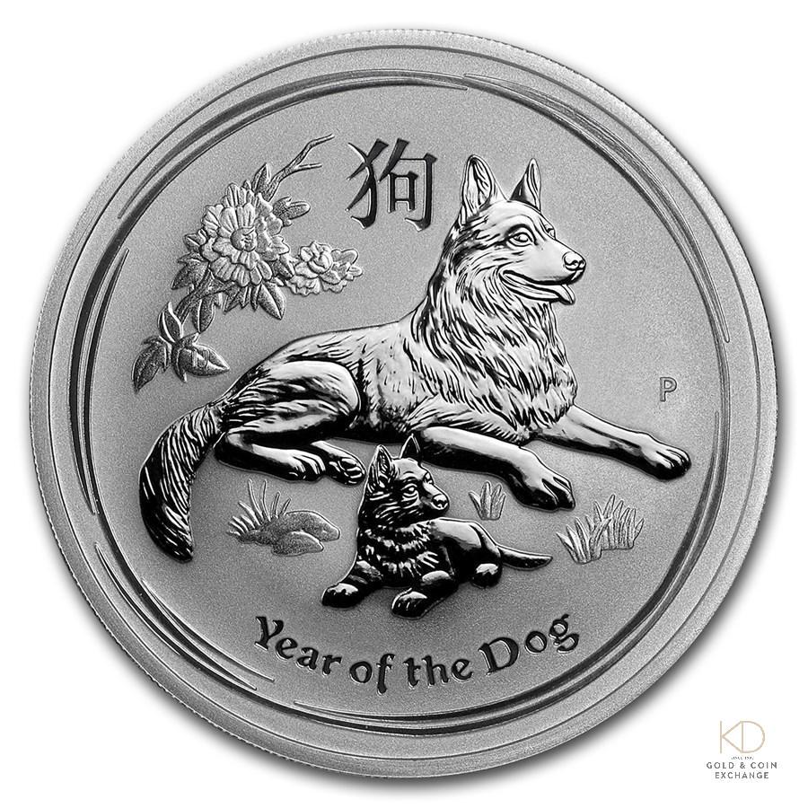1 ozt Australia Year of the Dog 999 Silver $1 2018 (1 of 2)