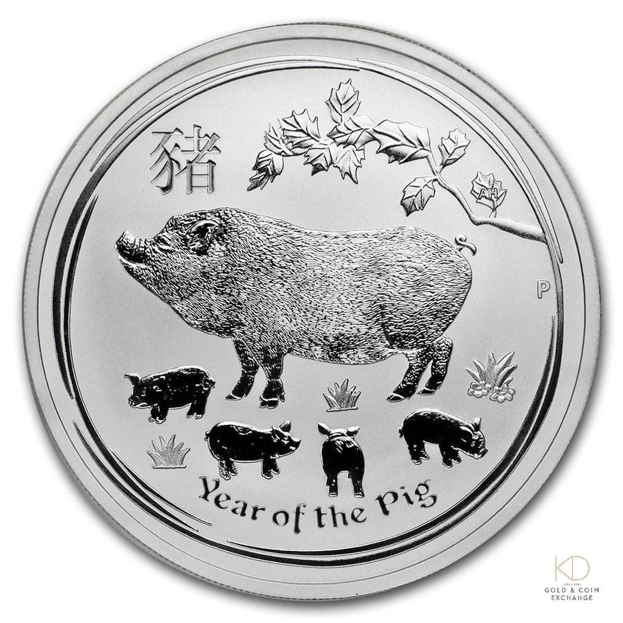 1 ozt Australia Year of the Pig 999 Silver $1 2019 (1 of 2)