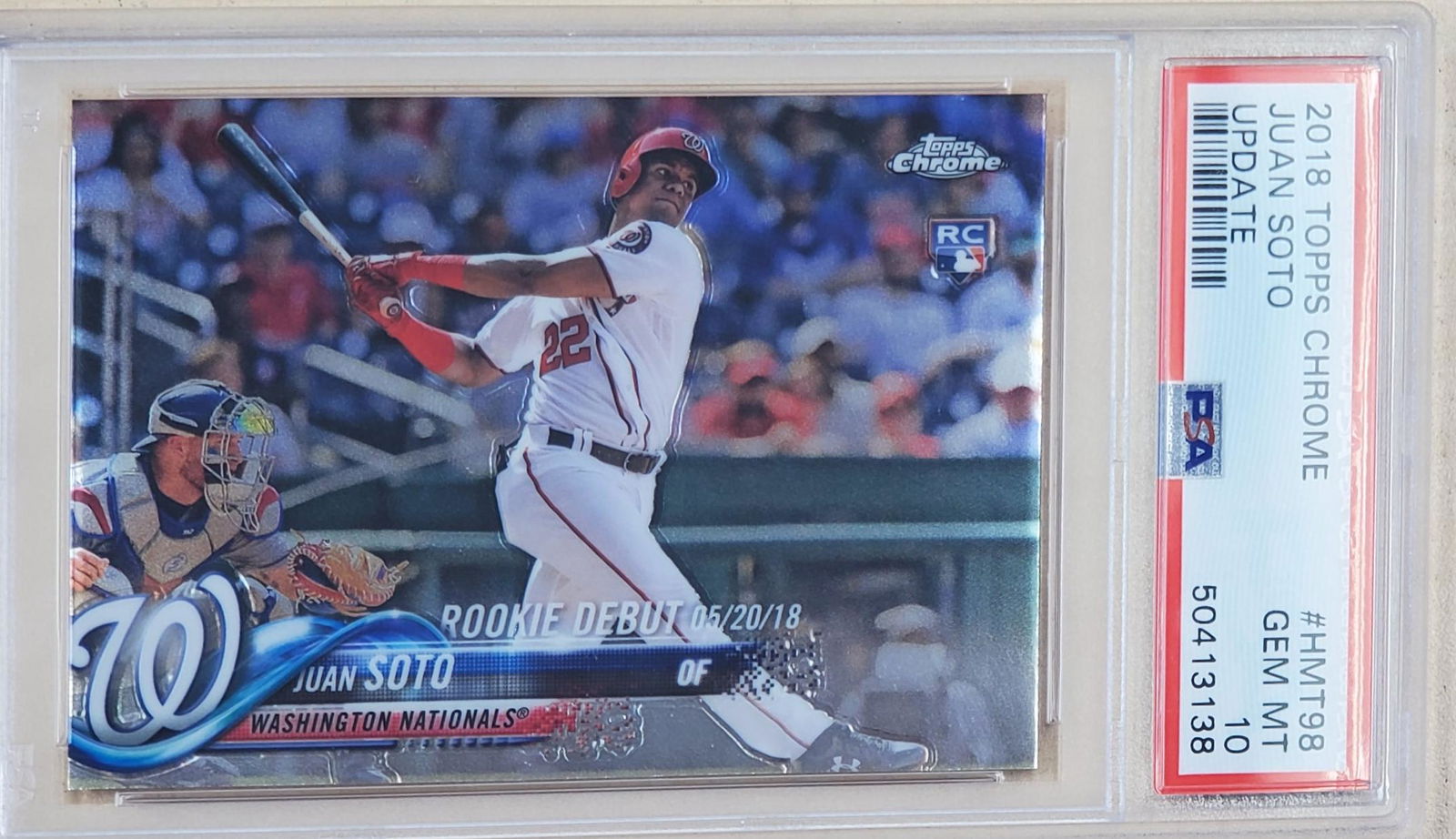 2018 Topps Chrome Update #HMT98 Juan Soto PSA-10 (1 of 2)