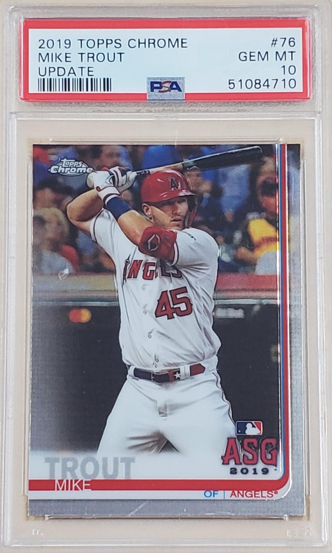 2019 Topps Chrome Update #76 Mike Trout PSA-10 (1 of 2)
