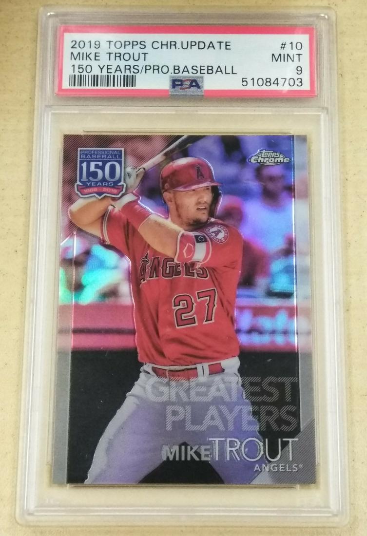2019 Topps Chrome Update #10 Mike Trout PSA9 (1 of 2)