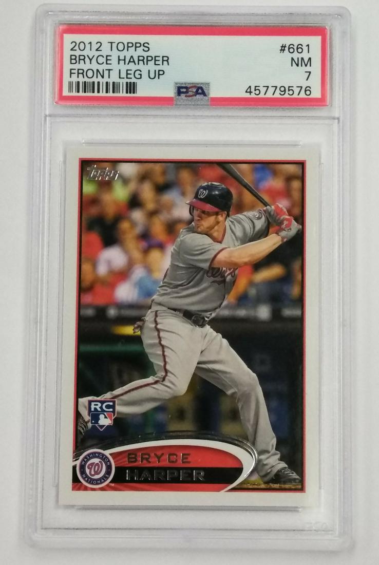 2012 Topps #661 Bryce Harper front leg up PSA7 (1 of 2)