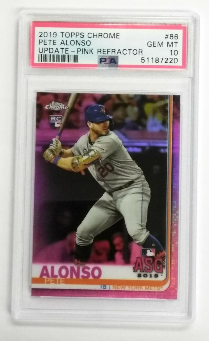 2019 Topps Chrome Update #86 Pete Alonso Pink PSA10 (1 of 2)