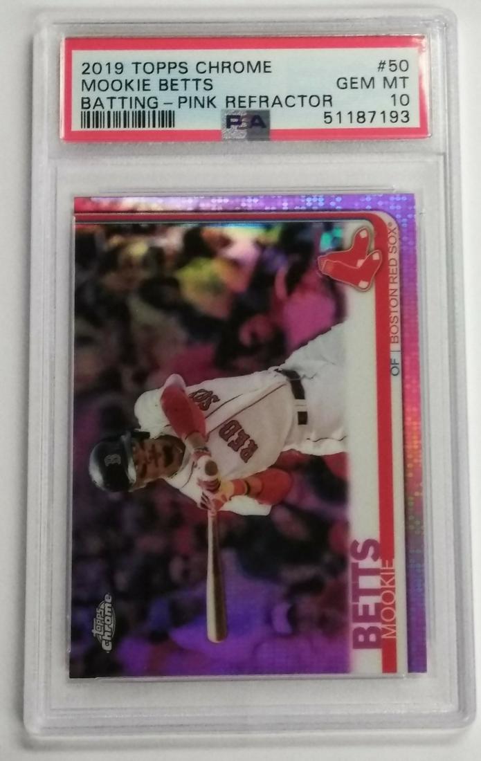 2019 Topps Chrome #50 Mookie Betts Pink PSA10 (1 of 2)