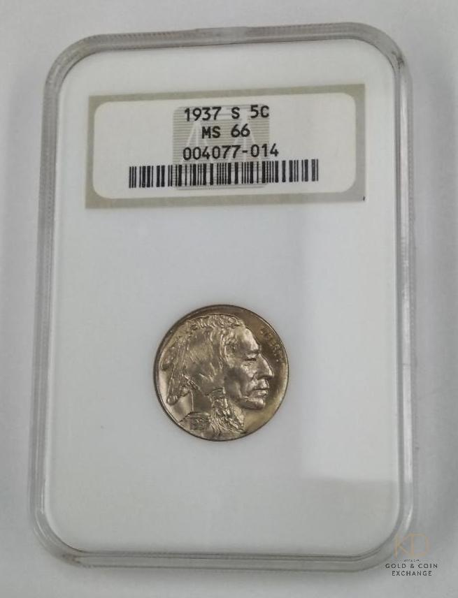 1937-S Five Cent Buffalo Nickel NGC MS-66 (1 of 2)