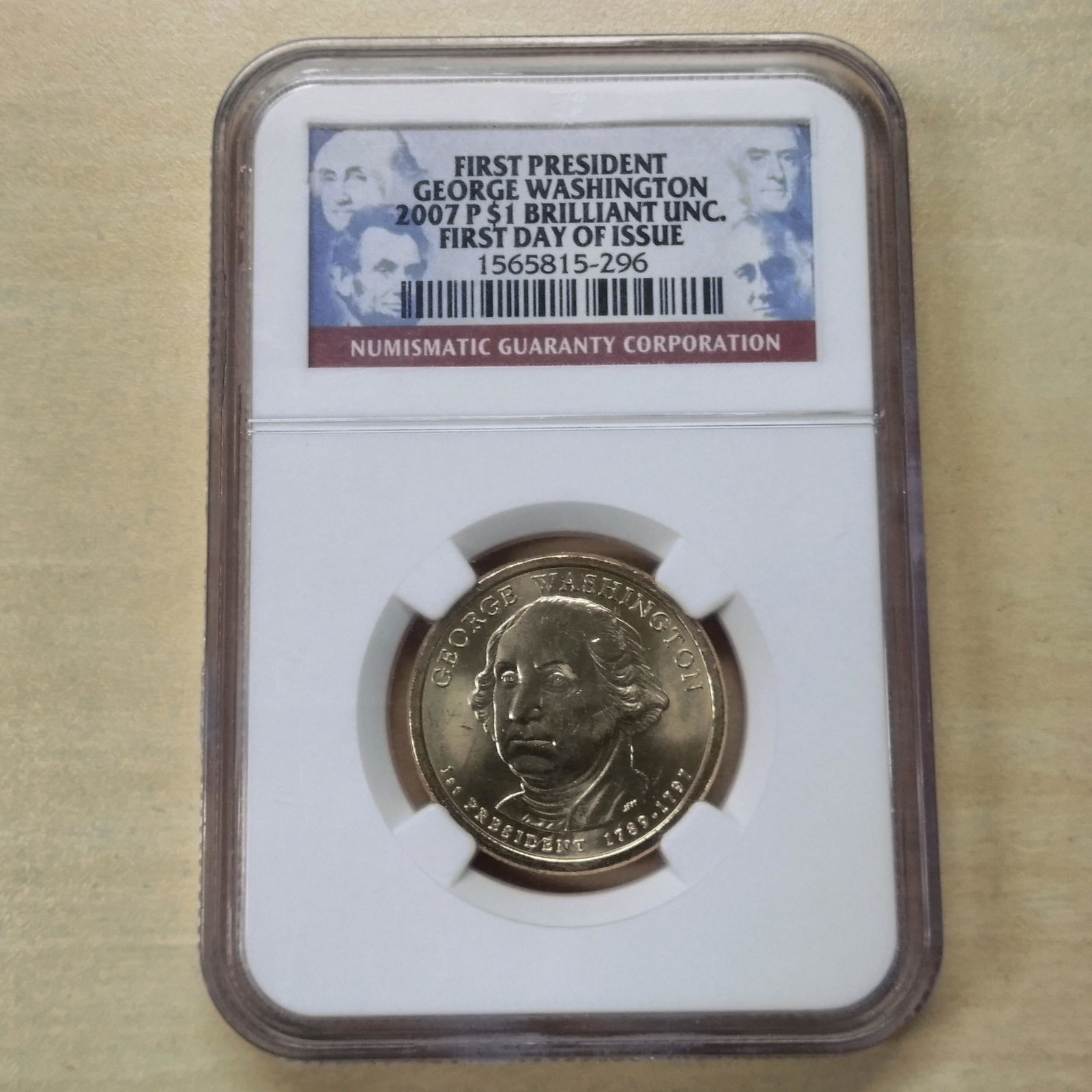 2007-P $1 George Washington Brilliant Unc First Day NGC (1 of 2)