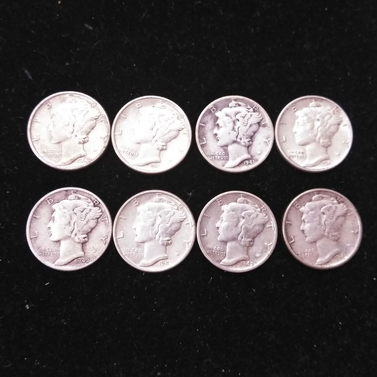 8 Mercury Dimes VF Condition (1 of 2)