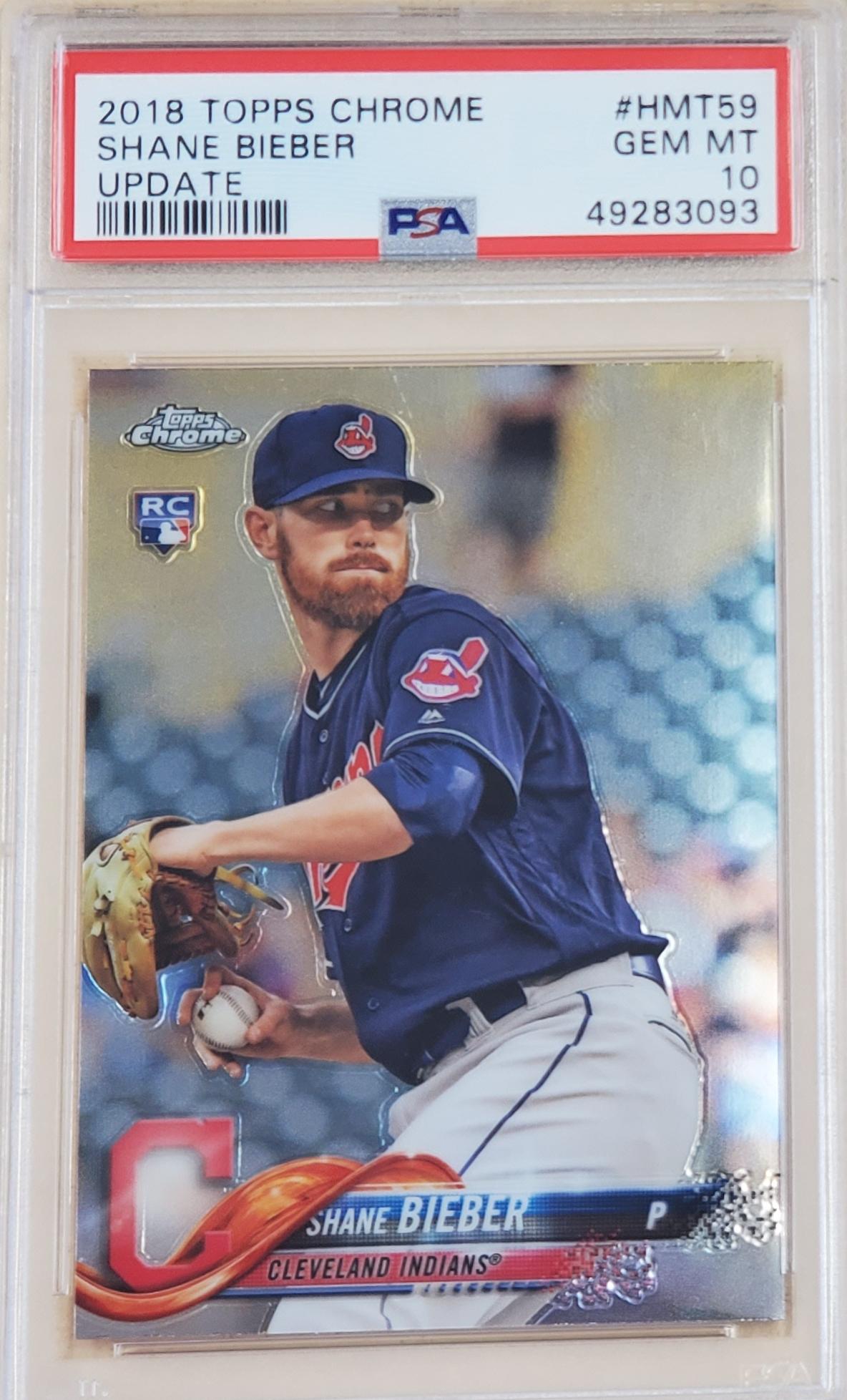 2018 Topps Chrome Update #HMT59 Shane Bieber PSA-10 (1 of 2)