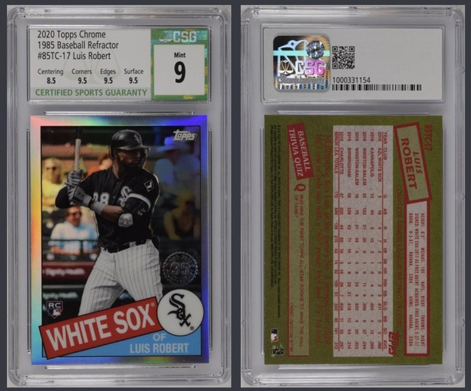 2020 Topps Chrome 1985 Ref #85TC-17 Luis Robert CSG 9 (1 of 1)