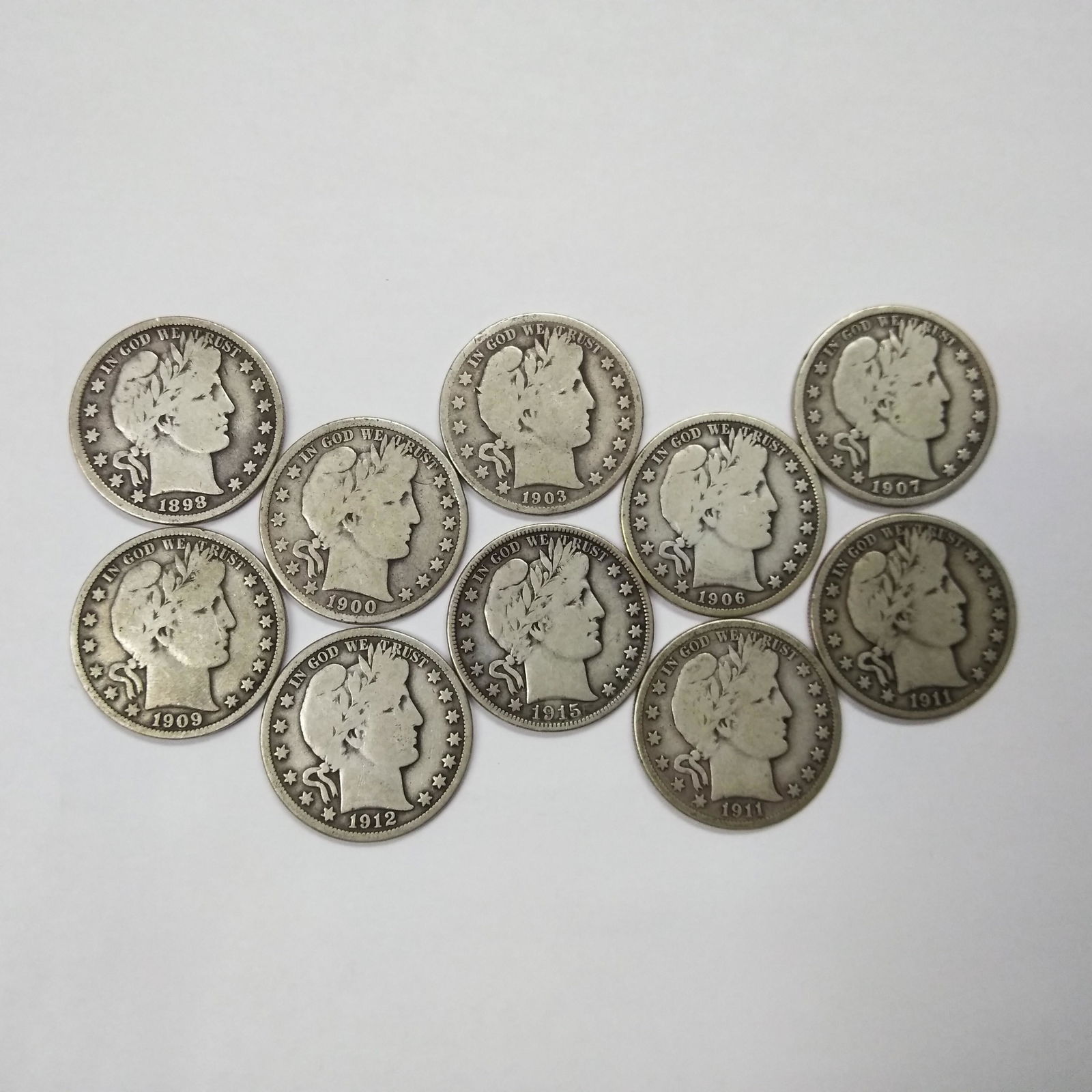 $5 FV Barber Half Dollars VG Condition (1 of 2)