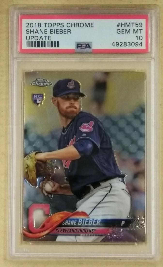 2018 Topps Chrome Update #Hmt59 Shane Bieber PSA10 (1 of 2)