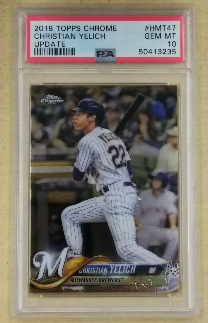 2018 Topps Chrome Update #Hmt47 Christian Yelich PSA10 (1 of 2)