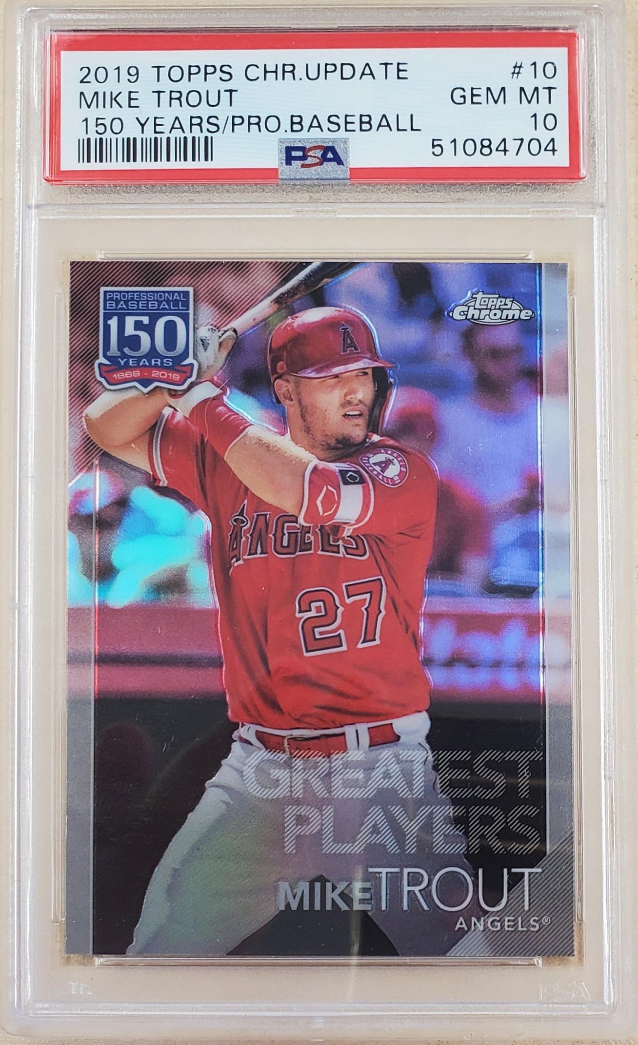 2019 Topps Chrome Update Mike Trout #10 150 Years PSA10 (1 of 2)