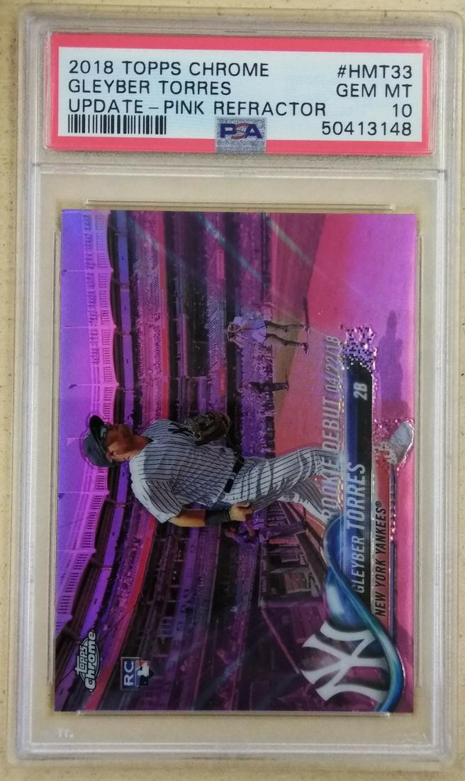 2018 Topps Chrome Update #33 Gleyber Torres Pink PSA10 (1 of 2)