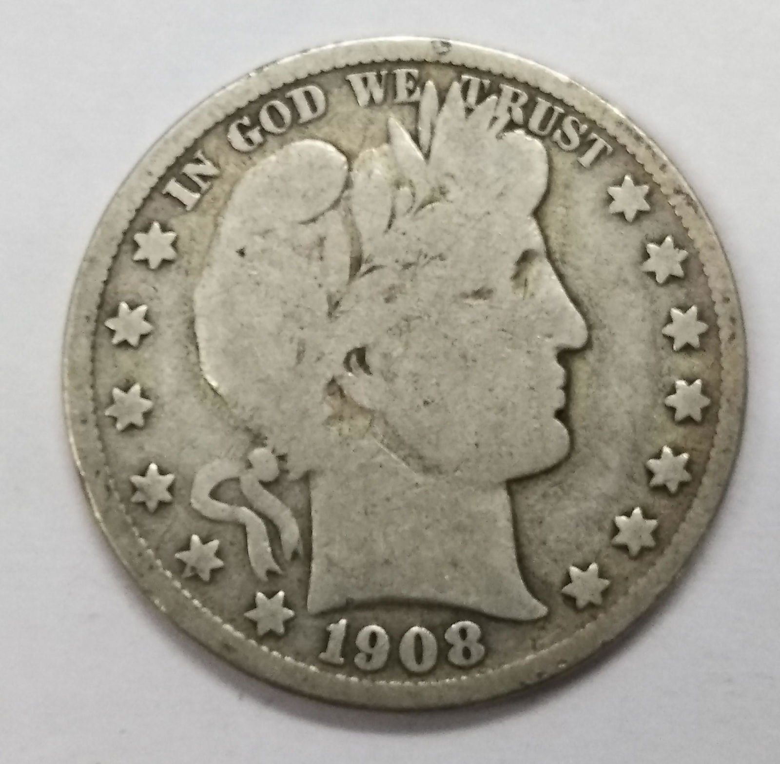 1908-S Barber Half Dollar G Condition (1 of 2)