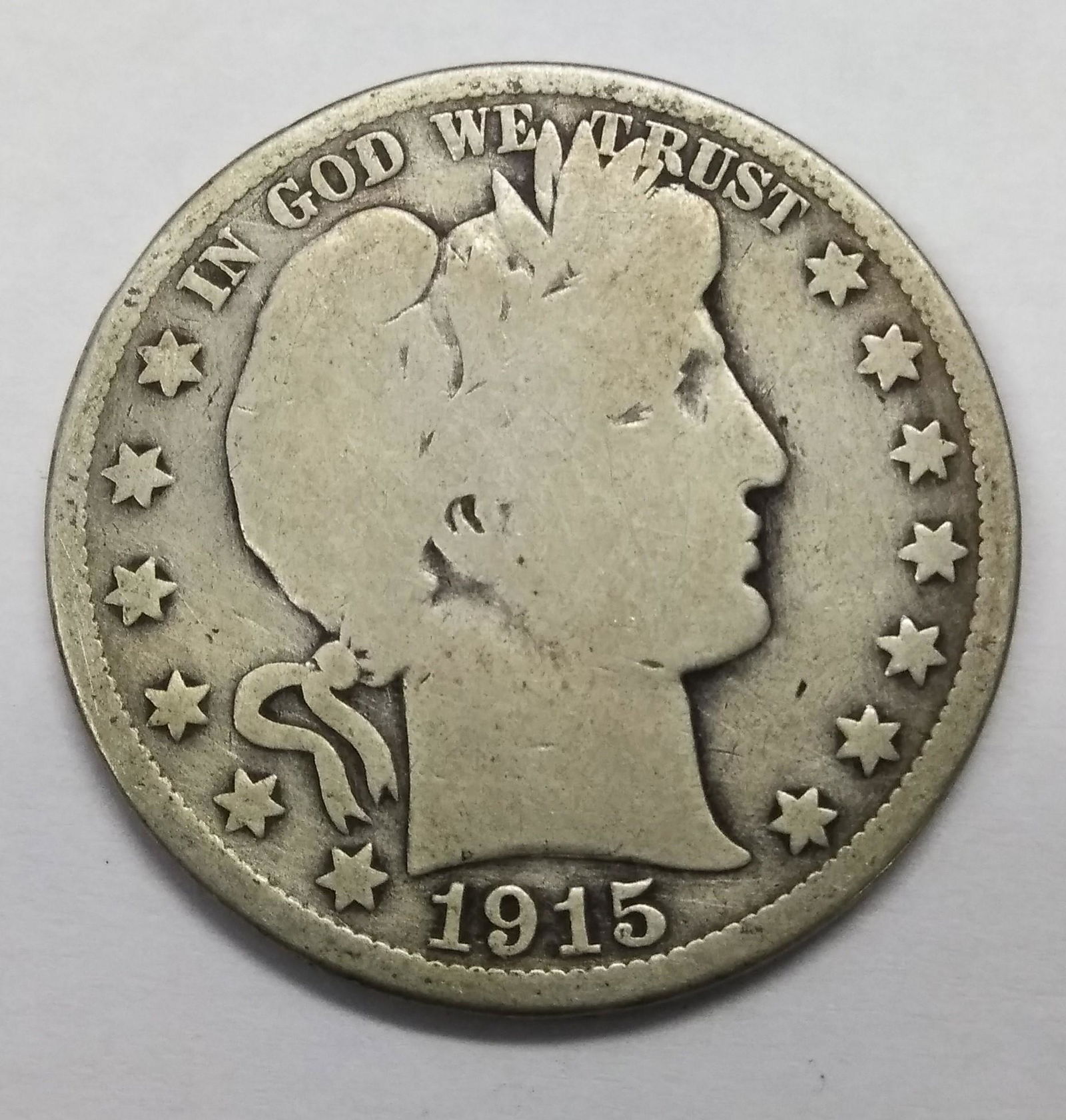 1915-S Barber Half Dollar G Condition (1 of 2)