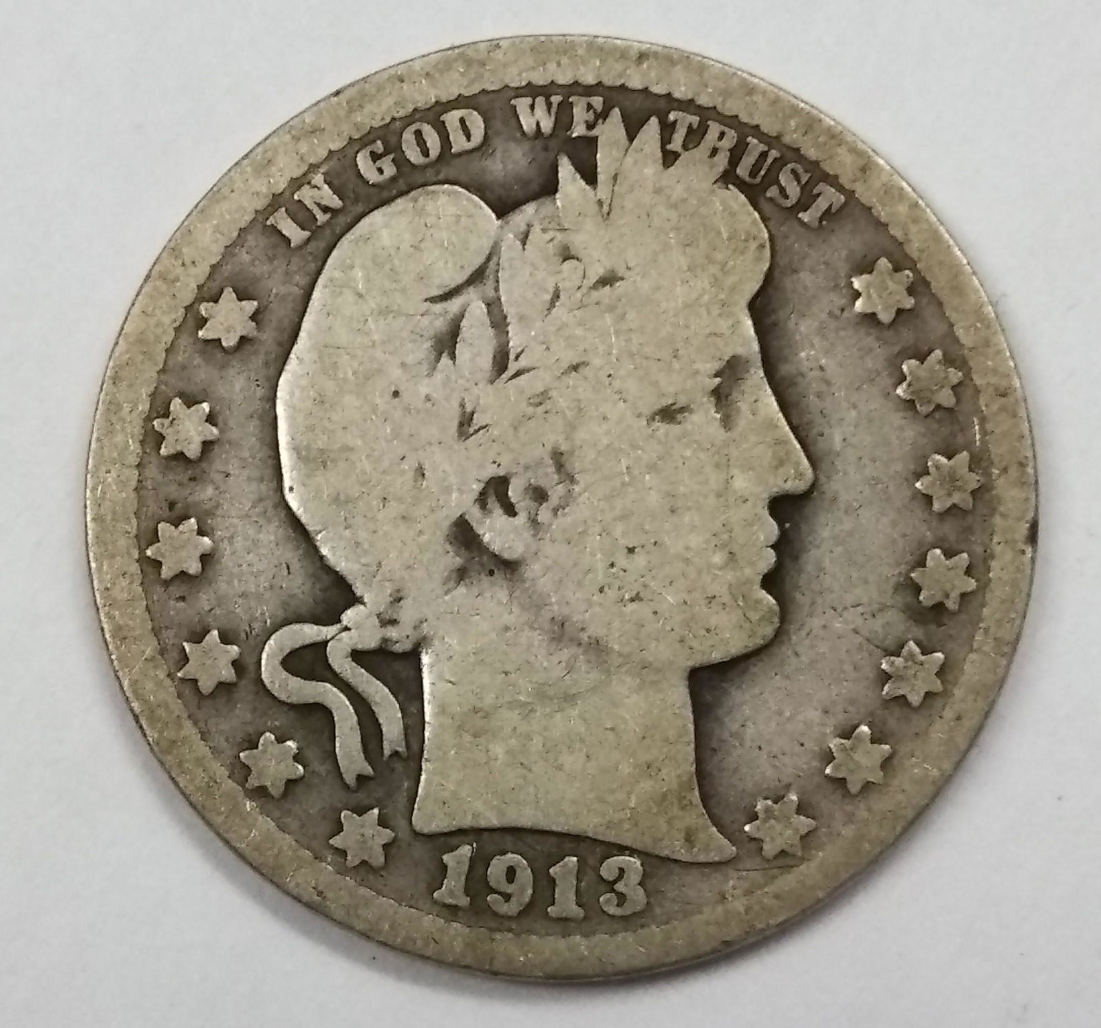 1913 Barber Quarter Dollar G Condition (1 of 2)