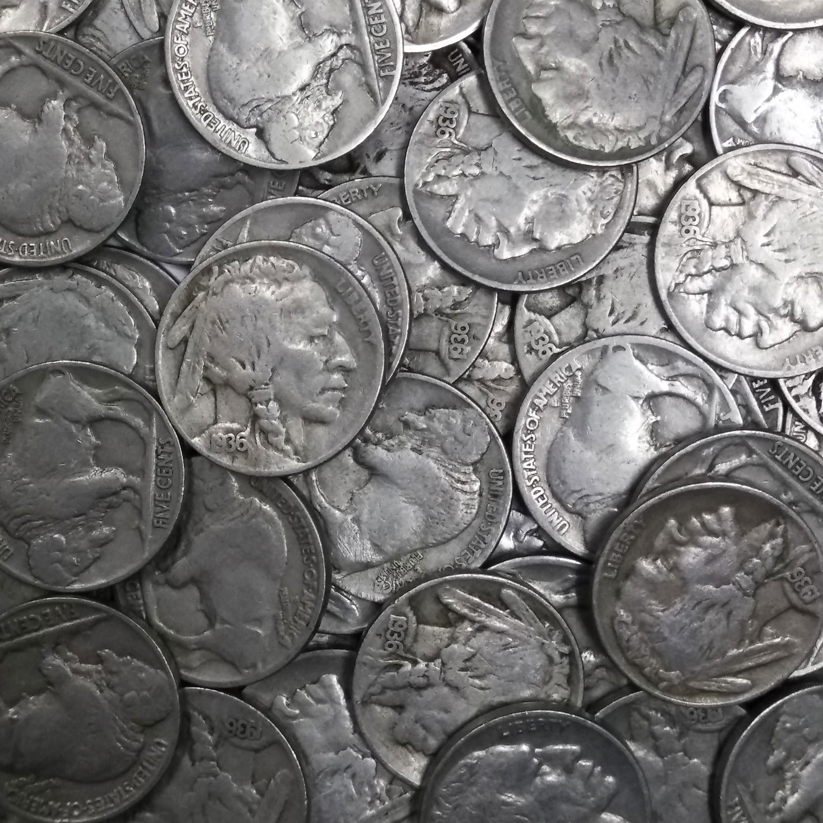 214 Plain Buffalo Nickels 1930, 1934-35 $10.70 FV (1 of 6)