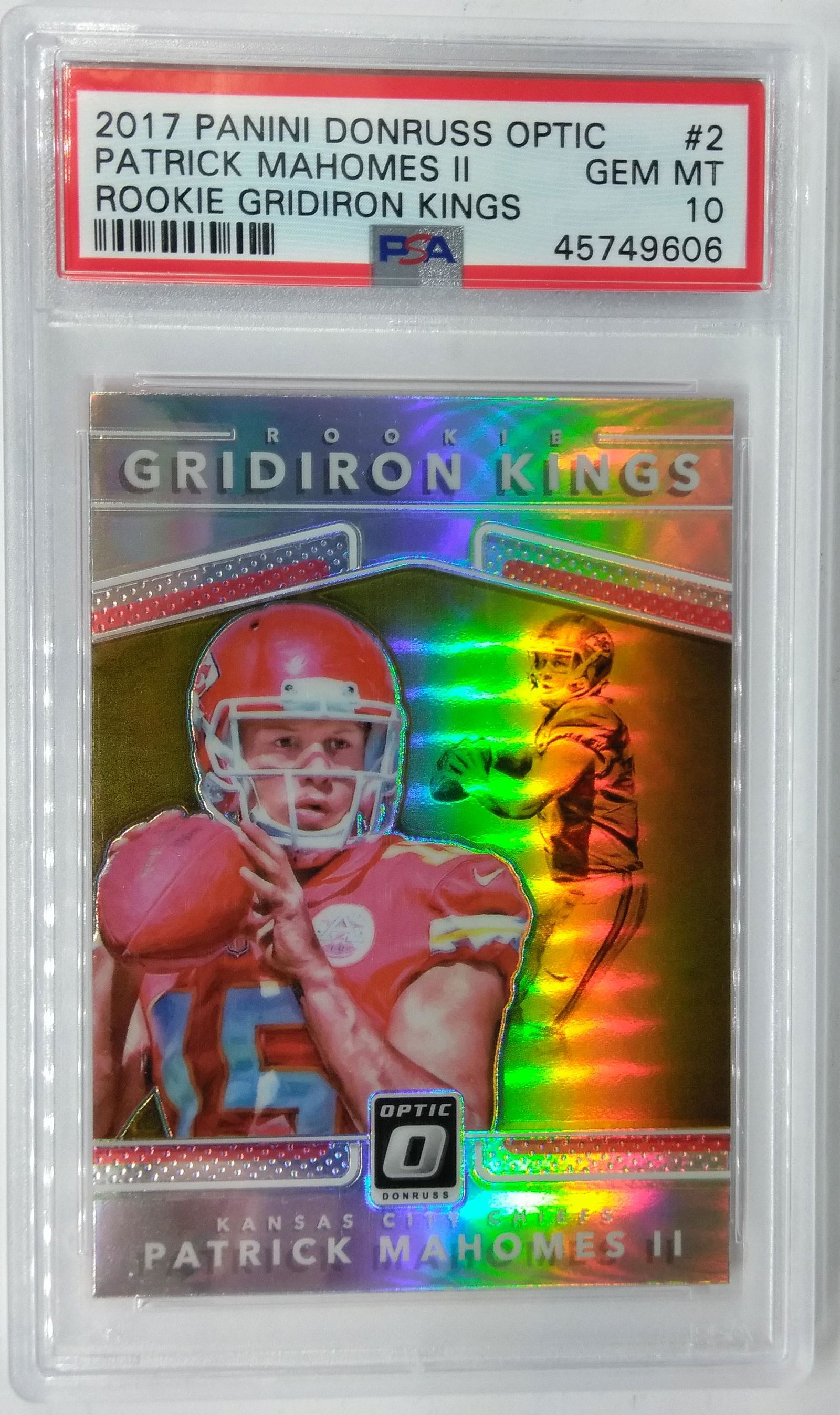 2017 Panini Optic #2 Patrick Mahomes II Rookie PSA10 (1 of 2)