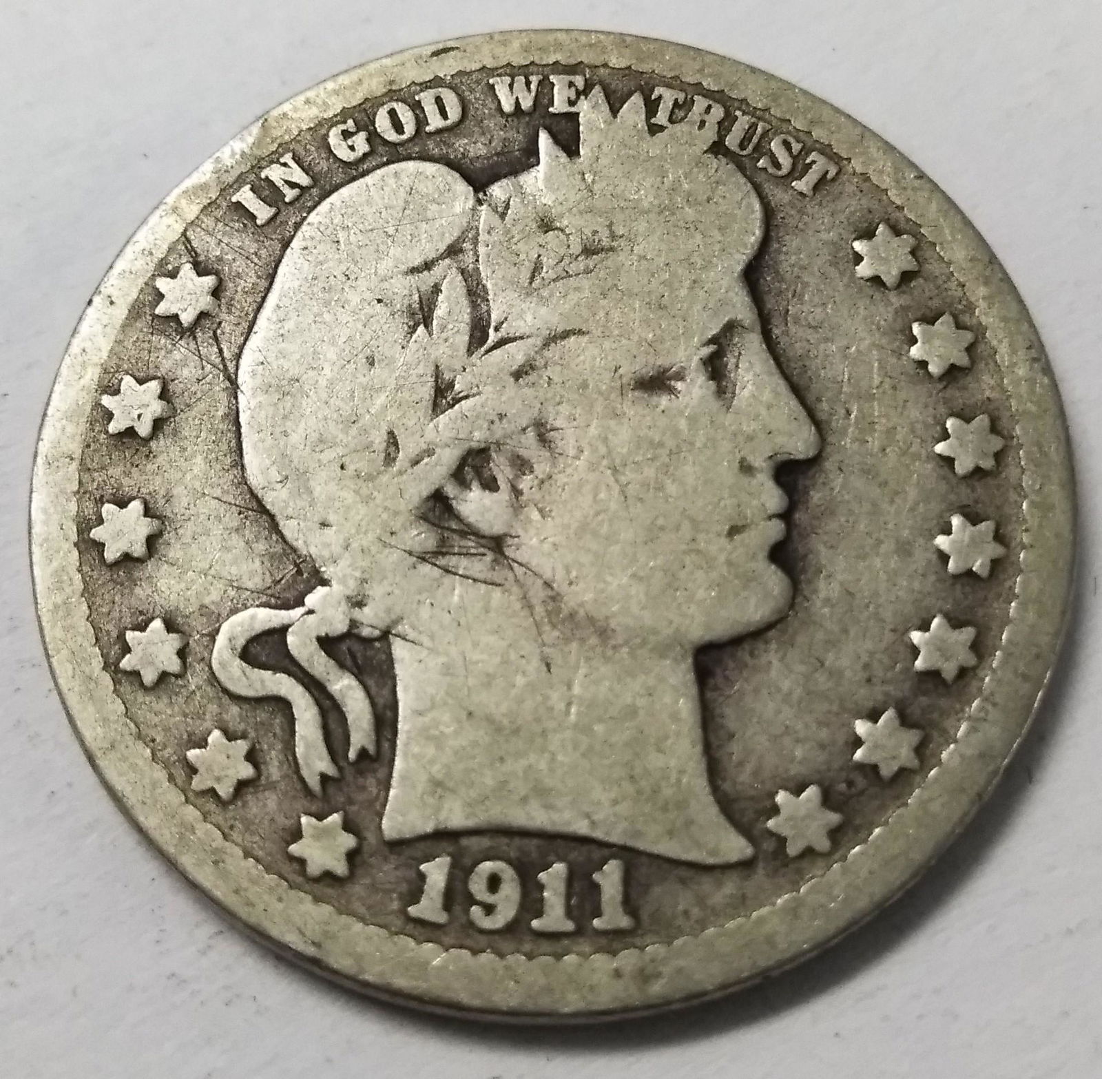 1911-D Barber Quarter Dollar *90% Silver* (1 of 2)