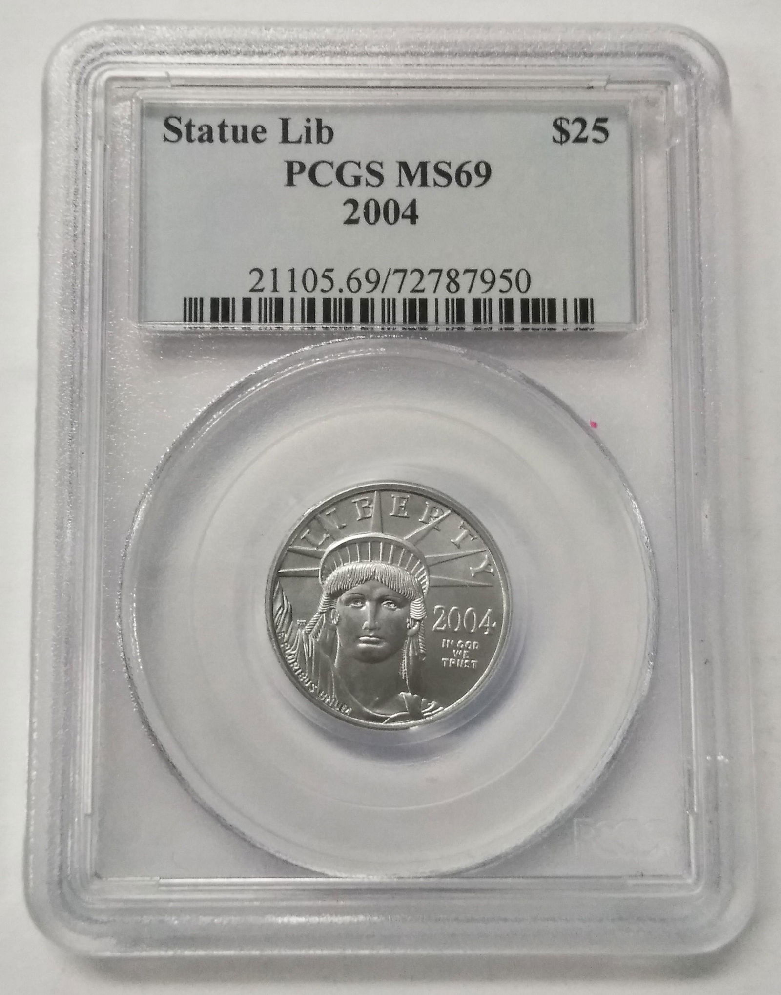 2004 PCGS MS69 Platinum Eagle $25 Statue Liberty 1/4 oz (1 of 2)