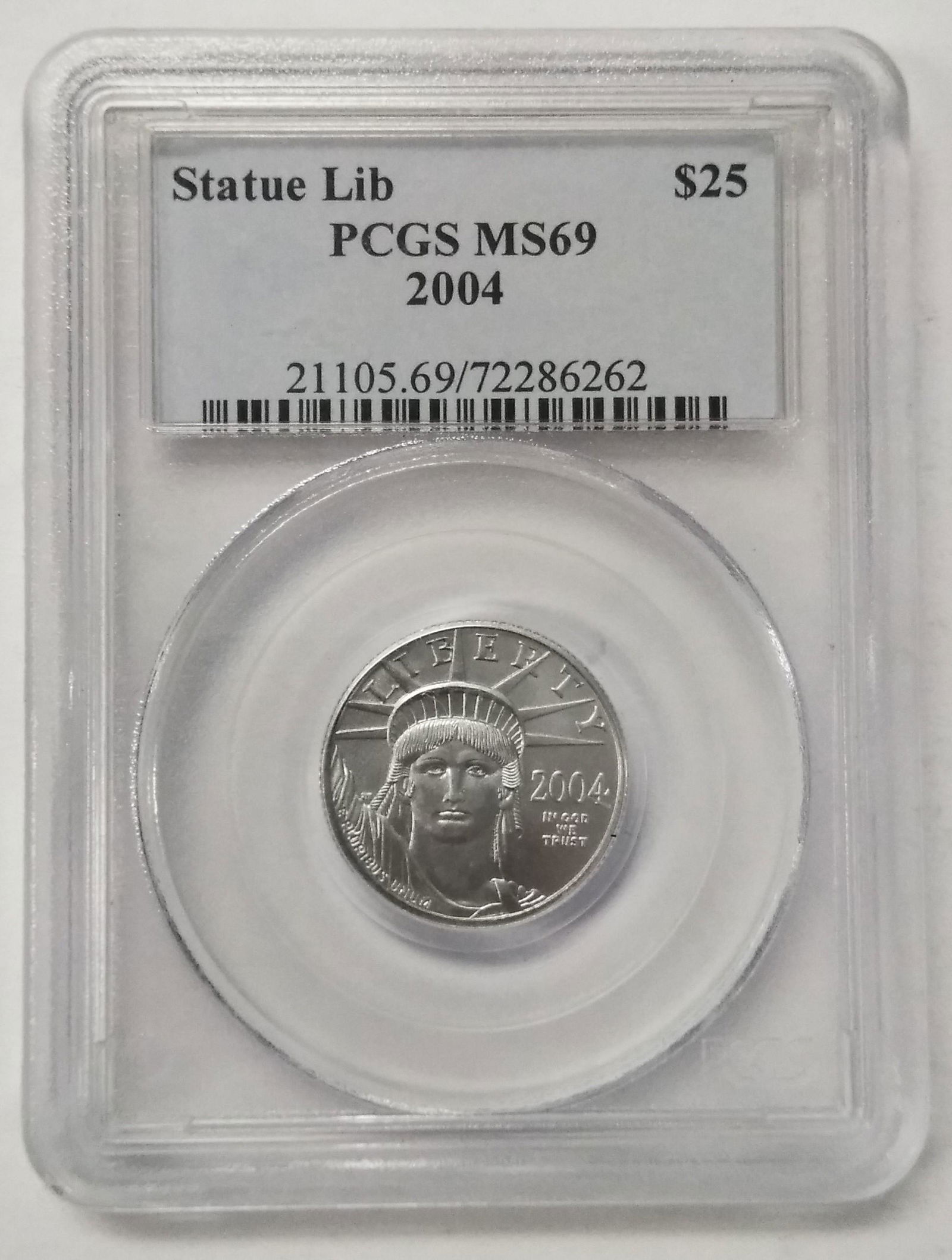 2004 PCGS MS69 Platinum Eagle $25 Statue Liberty 1/4 oz (1 of 2)
