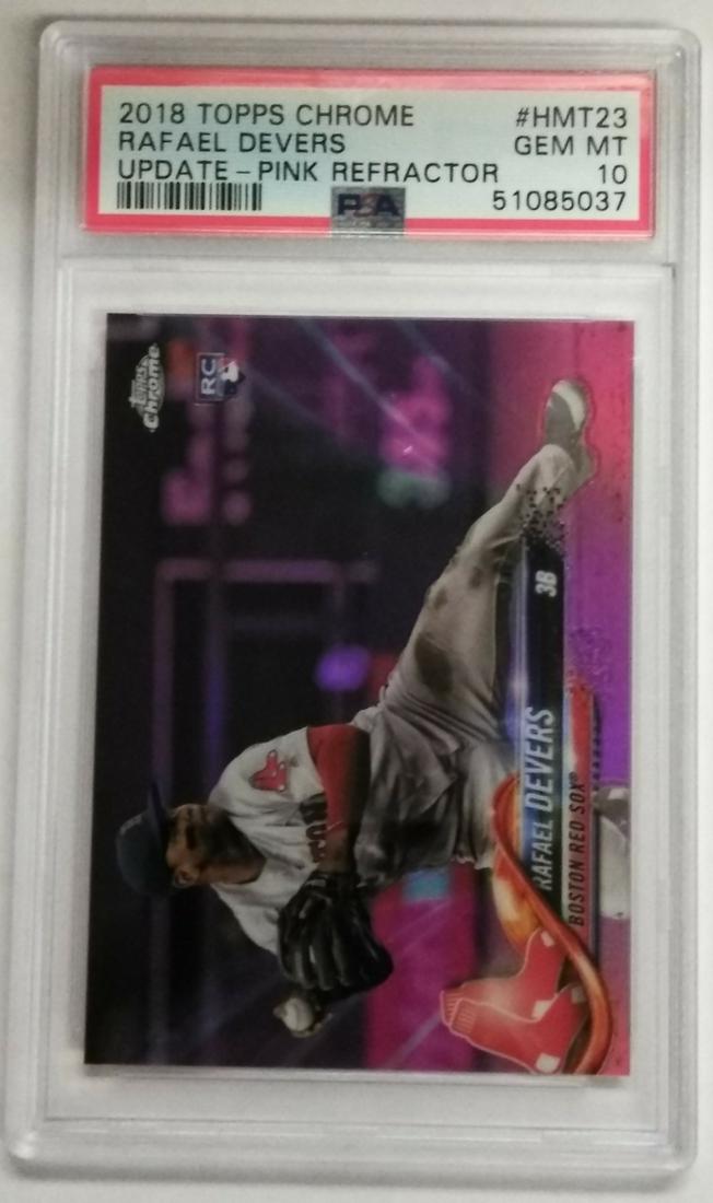 2018 Topps Chrome Update #23 Rafael Devers Pink PSA10 (1 of 2)