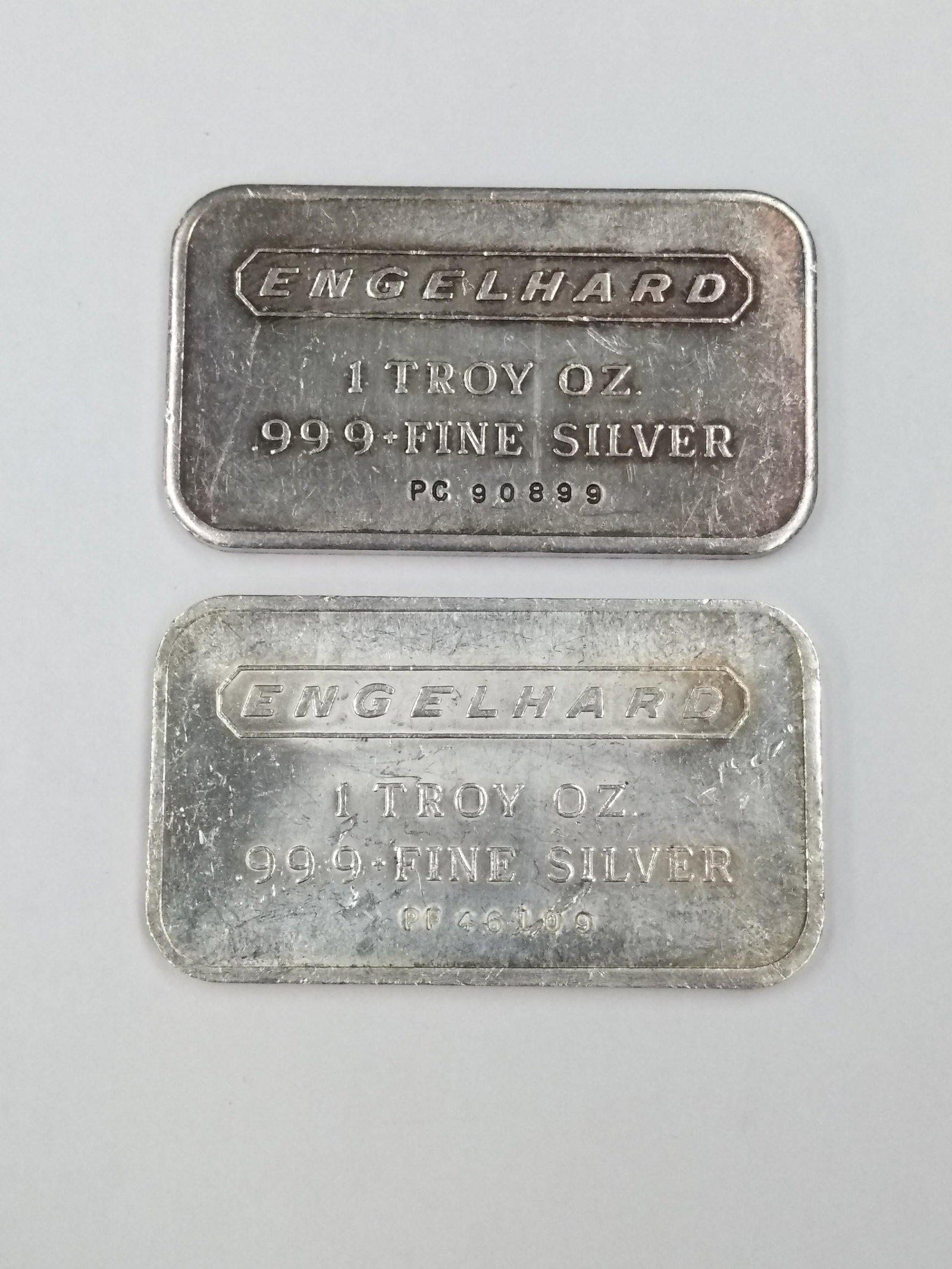 (2) 1ozt Engelhard 999 Silver (Random) Pebble Back RARE (1 of 2)