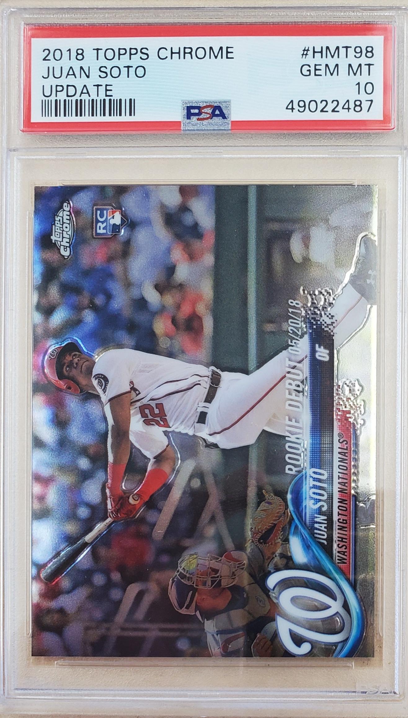2018 Topps Chrome Update Juan Soto #HMT98 PSA 10 GEM MT (1 of 2)