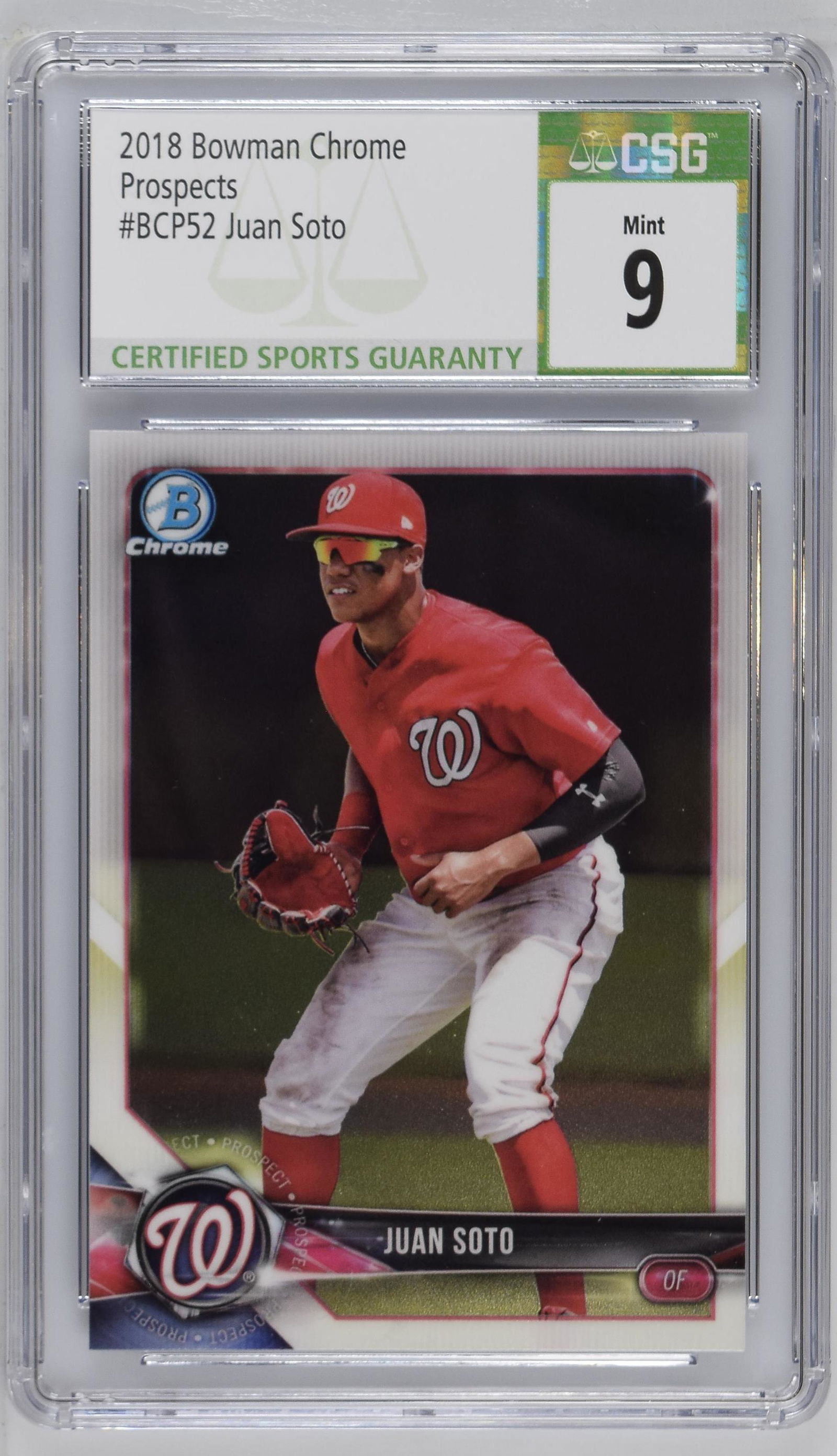 2018 Bowman Chrome Prospects Juan Soto #BCP52 CSG 9 (1 of 2)
