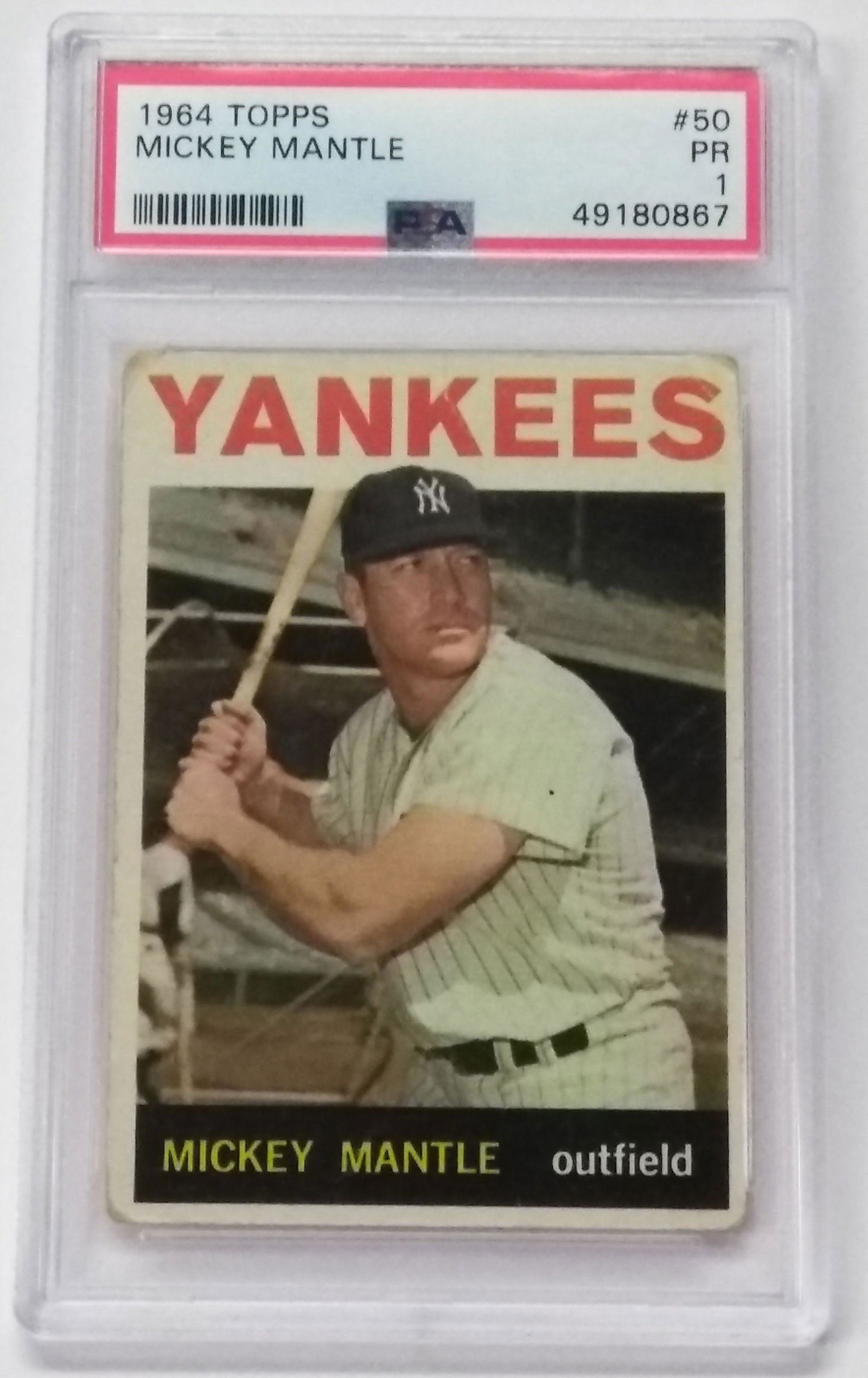 1964 Topps Mickey Mantle #50 HOF Yankees OF PSA PR 1 (1 of 2)