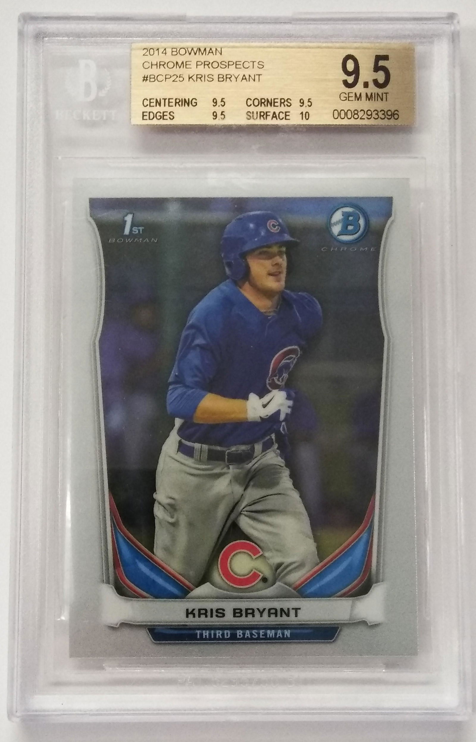 2014 Bowman Chrome Kris Bryant #BCP25 Cubs 3B Beckett (1 of 2)