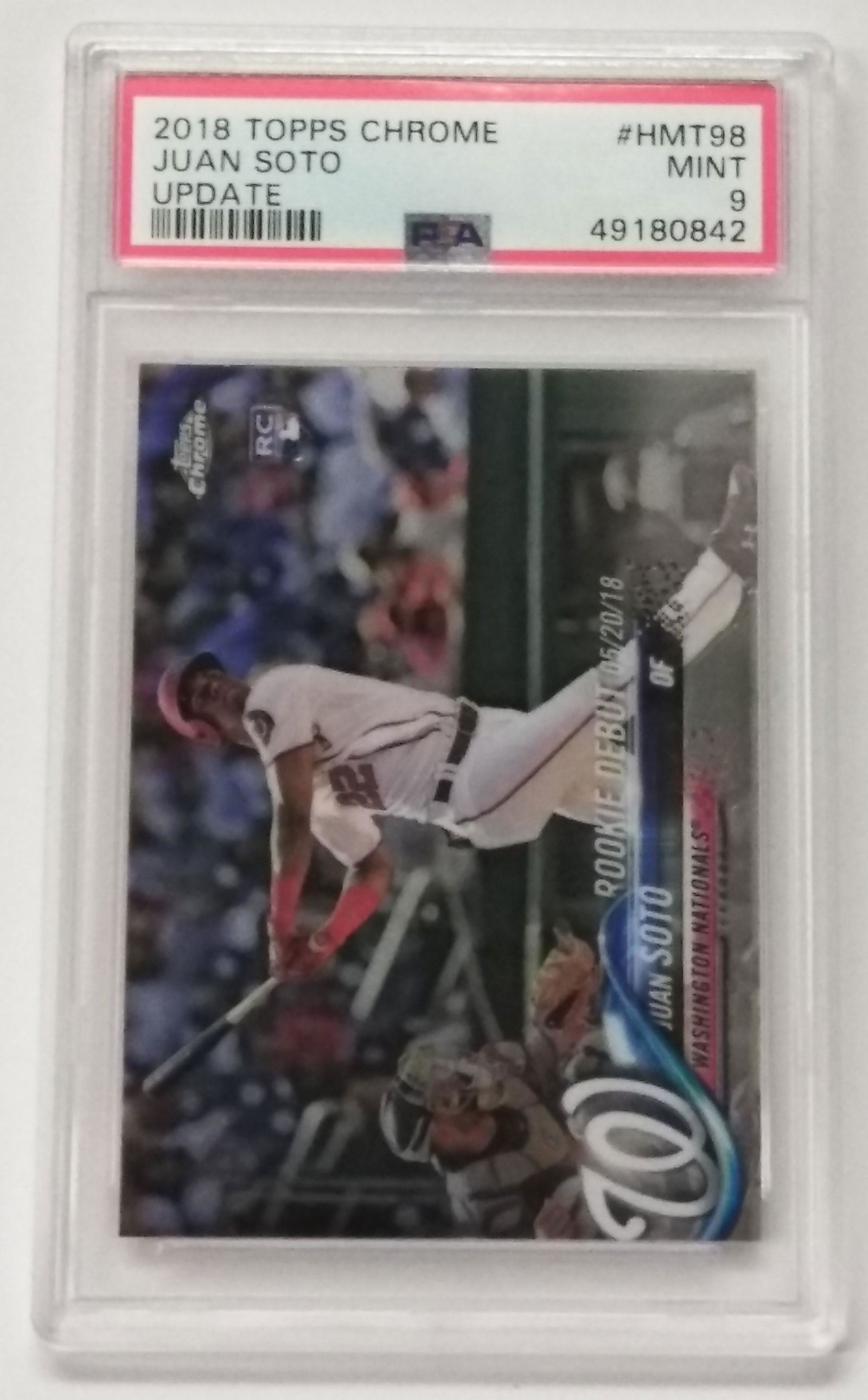2018 Topps Chrome Juan Soto #HMT98 Rookie PSA 9 MINT (1 of 2)