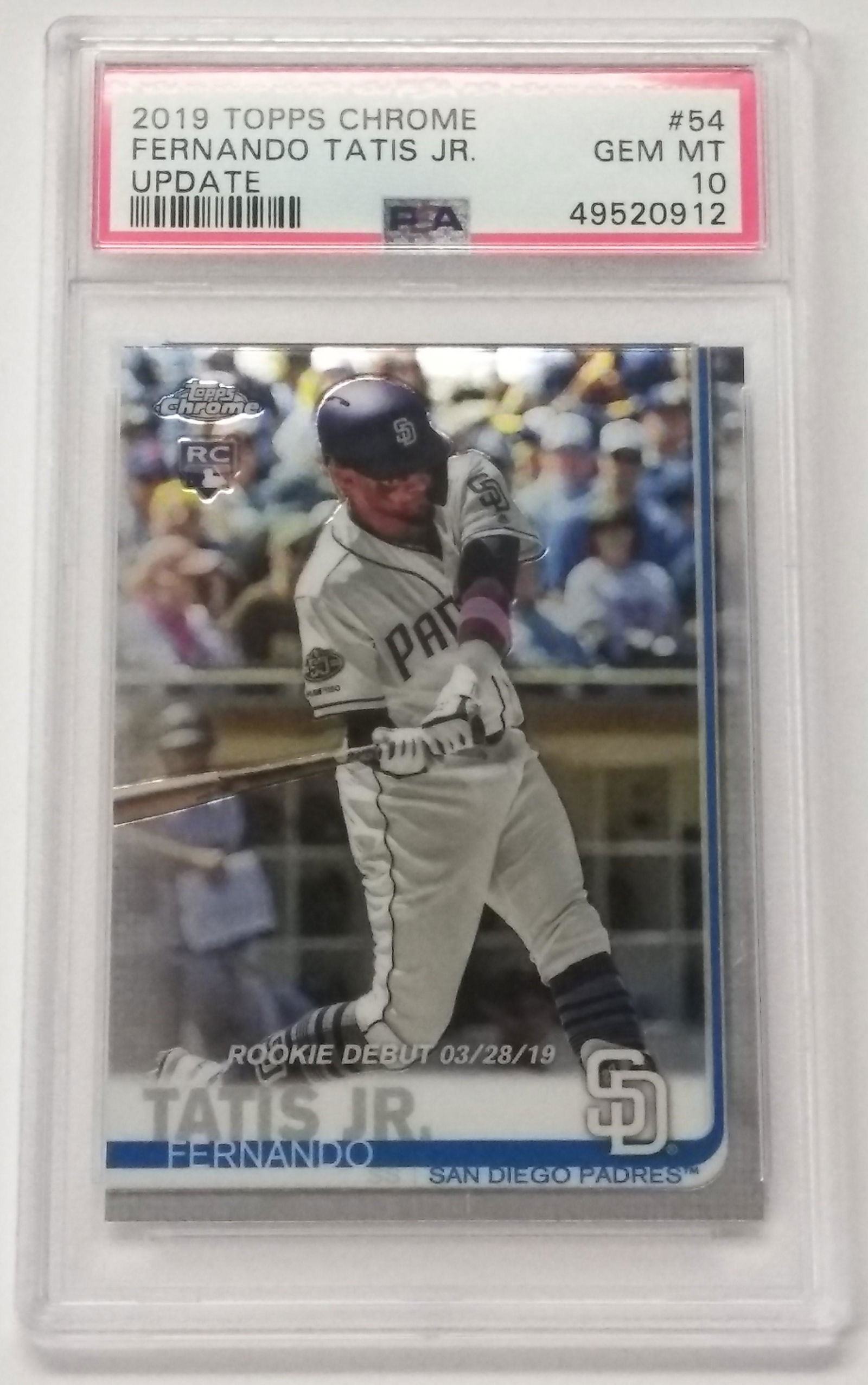 2019 Topps Chrome Fernando Tatis #54 Rookie PSA10 GEM (1 of 1)