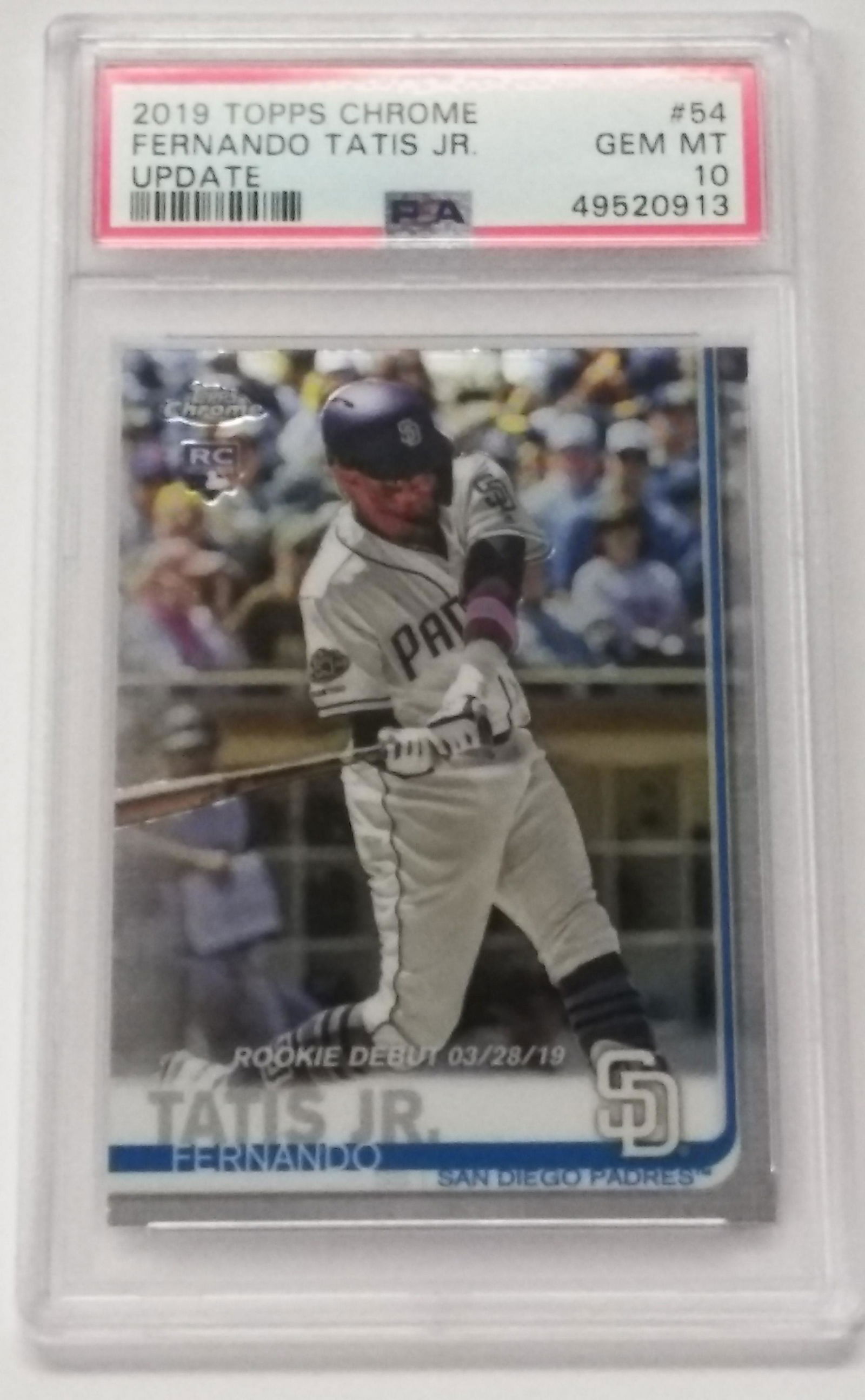 2019 Topps Chrome Fernando Tatis #54 Rookie PSA10 GEM (1 of 2)