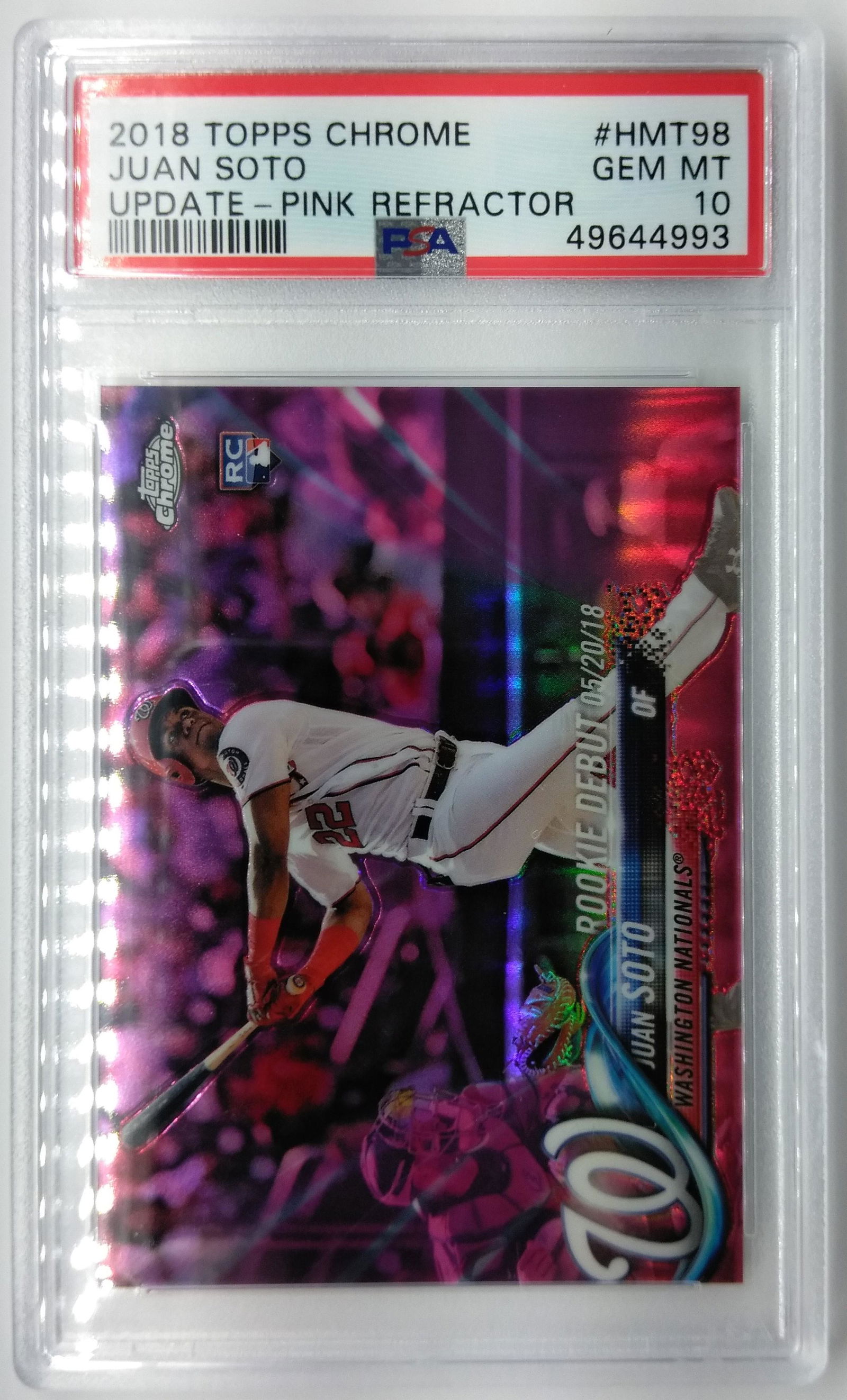 2018 Topps Chrome Update Juan Soto Pink Refractor PSA10 (1 of 2)