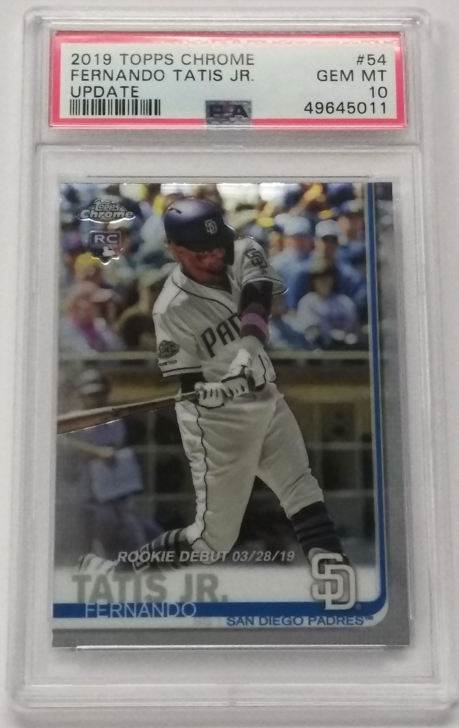 2019 Topps Chrome Update #54 Fernando Tatis Jr. PSA 10 (1 of 2)