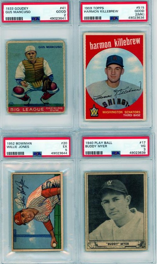 LOT OF 4 VINTAGE PSA GRADED CARDS 40'S-50'S (1 of 2)